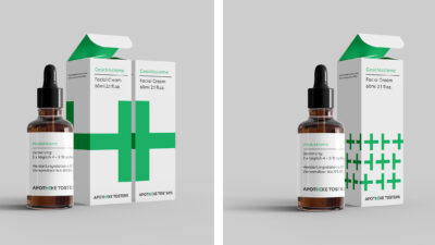 Apotheke Tosters Verpackungsdesign